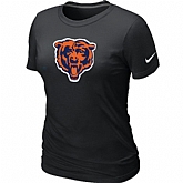 Chicago Bears Black Tean Logo Women's Black T-Shirt,baseball caps,new era cap wholesale,wholesale hats