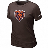 Chicago Bears Black Tean Logo Women's Brown T-Shirt,baseball caps,new era cap wholesale,wholesale hats