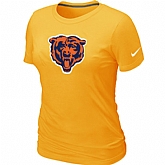 Chicago Bears Black Tean Logo Women's Yellow T-Shirt,baseball caps,new era cap wholesale,wholesale hats