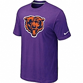Chicago Bears Purple Tean Logo T-Shirt,baseball caps,new era cap wholesale,wholesale hats