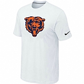 Chicago Bears White Tean Logo T-Shirt,baseball caps,new era cap wholesale,wholesale hats