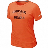 Chicago Bears Women's Heart & Soul Orange T-Shirt,baseball caps,new era cap wholesale,wholesale hats