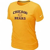 Chicago Bears Women's Heart & Soul Yellow T-Shirt,baseball caps,new era cap wholesale,wholesale hats
