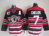 Chicago Blackhawks #7 Chelios Black With Red 75TH Jerseys,baseball caps,new era cap wholesale,wholesale hats