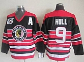 Chicago Blackhawks #9 Bobby Hull Black With Red 75TH A Patch Jerseys,baseball caps,new era cap wholesale,wholesale hats