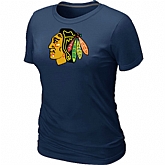 Chicago Blackhawks Big & Tall Women's D.Blue Logo T-Shirt,baseball caps,new era cap wholesale,wholesale hats