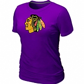 Chicago Blackhawks Big & Tall Women's Purple Logo T-Shirt,baseball caps,new era cap wholesale,wholesale hats