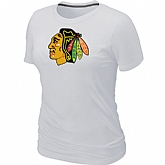 Chicago Blackhawks Big & Tall Women's White Logo T-Shirt,baseball caps,new era cap wholesale,wholesale hats