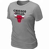 Chicago Bulls Big & Tall Primary Logo L.Grey Women's T-Shirt,baseball caps,new era cap wholesale,wholesale hats