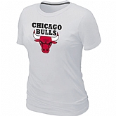 Chicago Bulls Big & Tall Primary Logo White Women's T-Shirt,baseball caps,new era cap wholesale,wholesale hats