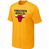 Chicago Bulls Big & Tall Primary Logo Yellow T-Shirt,baseball caps,new era cap wholesale,wholesale hats