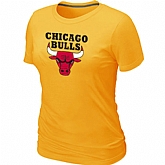 Chicago Bulls Big & Tall Primary Logo Yellow Women's T-Shirt,baseball caps,new era cap wholesale,wholesale hats