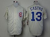 Chicago Cubs #13 Starlin Castro Cream Pinstripe 1969 Throwback Jerseys