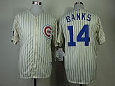 Chicago Cubs #14 Ernie Banks Cream Blue Pinstripe 1969 Throwback Jerseys,baseball caps,new era cap wholesale,wholesale hats