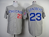 Chicago Cubs #23 Ryne Sandberg Gray 1990 Throwback Jerseys,baseball caps,new era cap wholesale,wholesale hats
