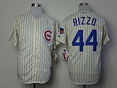 Chicago Cubs #44 Anthony Rizzo Cream Pinstripe 1969 Throwback Jerseys,baseball caps,new era cap wholesale,wholesale hats