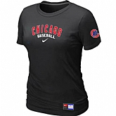Chicago Cubs Nike Women's Black Short Sleeve Practice T-Shirt,baseball caps,new era cap wholesale,wholesale hats
