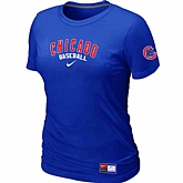 Chicago Cubs Nike Women's Blue Short Sleeve Practice T-Shirt,baseball caps,new era cap wholesale,wholesale hats