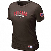 Chicago Cubs Nike Women's Brown Short Sleeve Practice T-Shirt,baseball caps,new era cap wholesale,wholesale hats