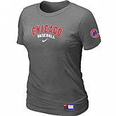 Chicago Cubs Nike Women's D.Grey Short Sleeve Practice T-Shirt,baseball caps,new era cap wholesale,wholesale hats