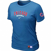 Chicago Cubs Nike Women's L.blue Short Sleeve Practice T-Shirt,baseball caps,new era cap wholesale,wholesale hats
