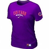 Chicago Cubs Nike Women's Purple Short Sleeve Practice T-Shirt,baseball caps,new era cap wholesale,wholesale hats