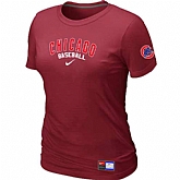 Chicago Cubs Nike Women's Red Short Sleeve Practice T-Shirt,baseball caps,new era cap wholesale,wholesale hats