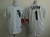 Chicago White Sox #1 Eaton White With Black Pinstripe Jerseys,baseball caps,new era cap wholesale,wholesale hats