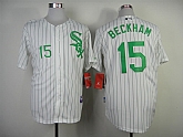 Chicago White Sox #15 Gordon Beckham White With Green Pinstripe Jerseys,baseball caps,new era cap wholesale,wholesale hats
