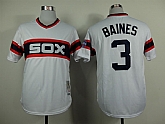 Chicago White Sox #3 Baines Throwback 1983 White Pullover Jerseys,baseball caps,new era cap wholesale,wholesale hats