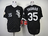 Chicago White Sox #35 Frank Thomas Hall Of Fame 75TH Patch Black Jerseys,baseball caps,new era cap wholesale,wholesale hats