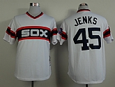 Chicago White Sox #45 Jenks Throwback 1983 White Pullover Jerseys,baseball caps,new era cap wholesale,wholesale hats