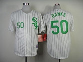 Chicago White Sox #50 John Danks White With Green Pinstripe Jerseys,baseball caps,new era cap wholesale,wholesale hats