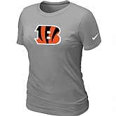 Cincinnati Bengals L.Grey Women's Logo T-Shirt,baseball caps,new era cap wholesale,wholesale hats