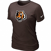 Cincinnati Bengals Tean Logo Women's Brown T-Shirt,baseball caps,new era cap wholesale,wholesale hats