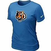 Cincinnati Bengals Tean Logo Women's L.blue T-Shirt,baseball caps,new era cap wholesale,wholesale hats