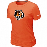 Cincinnati Bengals Tean Logo Women's Orange T-Shirt,baseball caps,new era cap wholesale,wholesale hats