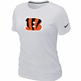 Cincinnati Bengals White Women's Logo T-Shirt,baseball caps,new era cap wholesale,wholesale hats