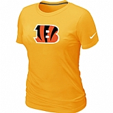 Cincinnati Bengals Yellow Women's Logo T-Shirt,baseball caps,new era cap wholesale,wholesale hats