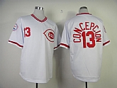Cincinnati Reds #13 Concepcion White Throwback Jerseys,baseball caps,new era cap wholesale,wholesale hats