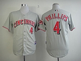 Cincinnati Reds #4 Phillips Grey Jerseys,baseball caps,new era cap wholesale,wholesale hats