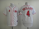 Cincinnati Reds #4 Phillips White Jersey,baseball caps,new era cap wholesale,wholesale hats
