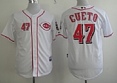 Cincinnati Reds #47 Johnny Cueto White Jerseys,baseball caps,new era cap wholesale,wholesale hats