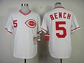 Cincinnati Reds #5 Bench Throwback 1975 White Jerseys,baseball caps,new era cap wholesale,wholesale hats