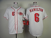 Cincinnati Reds #6 Hamilton White Cool Base Jerseys,baseball caps,new era cap wholesale,wholesale hats