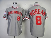 Cincinnati Reds #8 Joe Morgan Gray Throwback Jerseys,baseball caps,new era cap wholesale,wholesale hats