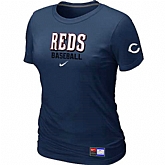 Cincinnati Reds Nike Women's D.Blue Short Sleeve Practice T-Shirt,baseball caps,new era cap wholesale,wholesale hats