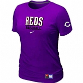 Cincinnati Reds Nike Women's Purple Short Sleeve Practice T-Shirt,baseball caps,new era cap wholesale,wholesale hats