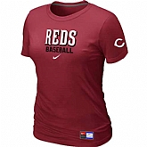 Cincinnati Reds Nike Women's Red Short Sleeve Practice T-Shirt,baseball caps,new era cap wholesale,wholesale hats
