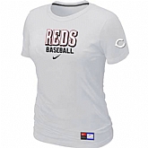 Cincinnati Reds Nike Women's White Short Sleeve Practice T-Shirt,baseball caps,new era cap wholesale,wholesale hats